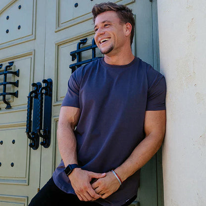 T-Shirt | Kurzarm | Rundhalsausschnitt | Slim-Fit-T-Shirts | Herren-T-Shirts-Marineblau-S-Chaps Herrenmode