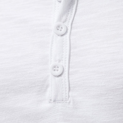 T-Shirt | Leicht | Knopfausschnitt | Sommershirt | Herrenbekleidung-Chaps Herrenmode