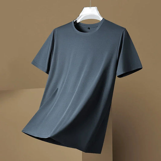 T-Shirt – atmungsaktives Kurzarm-T-Shirt mit Rundhalsausschnitt für Herren-Dunkelgrau-M-Chaps Herrenmode