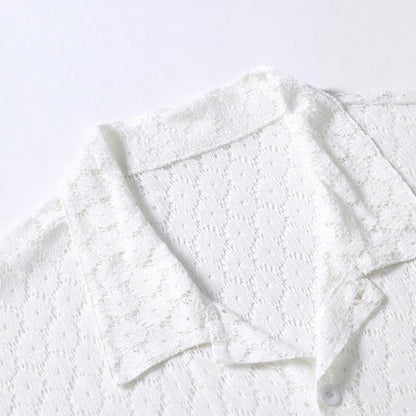 T-Shirt mit Knopfleiste | Durchsichtig | Mit Kragen | Kurzarm-Shirt | Herrenhemden-Chaps Herrenmode