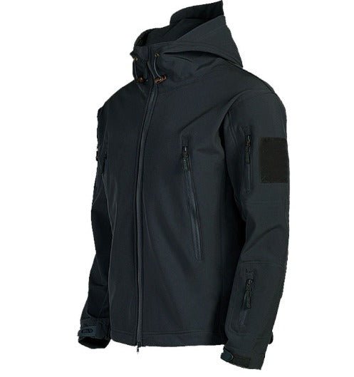 Taktische Jacke - Kapuze - Wasserdicht - Outdoorjacke - Windjacke für Männer-Schwarz-S-Chaps Herrenmode