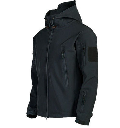 Taktische Jacke - Kapuze - Wasserdicht - Outdoorjacke - Windjacke für Männer-Schwarz-S-Chaps Herrenmode