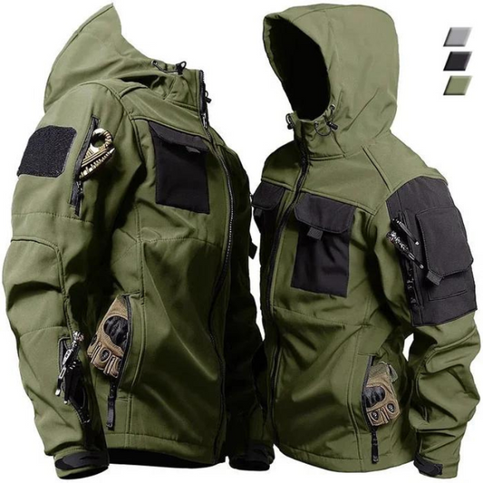 Taktische Jacke | Kapuzenjacke | Outdoor-Jacke | Wasserdichte Jacke | Herrenjacke-Grün-M-Chaps Herrenmode