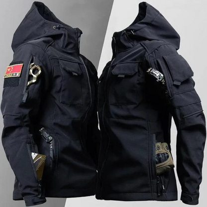 Taktische Jacke | Kapuzenjacke | Outdoor-Jacke | Wasserdichte Jacke | Herrenjacke-Schwarz-M-Chaps Herrenmode