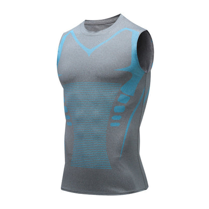 Trainings-Shirt | Ärmellos | Slim Fit | Tanktop | Herrenoberteil-Grau-XS-Chaps Herrenmode