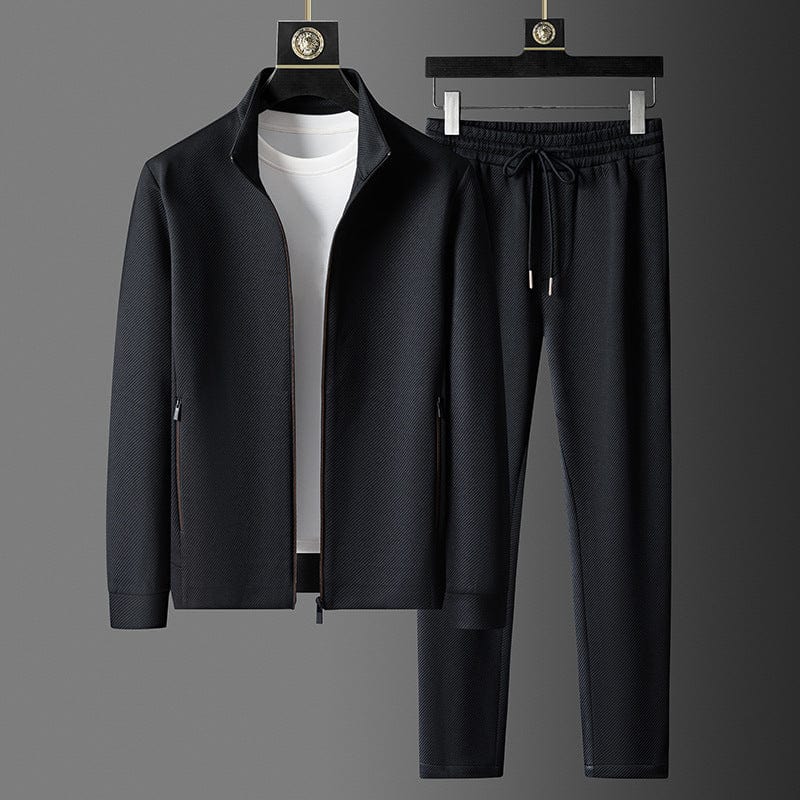 Trainingsanzug | Mit Reißverschluss | Activewear | Jogginganzüge für Männer | Herrenbekleidung-Schwarz-XS-Chaps Herrenmode