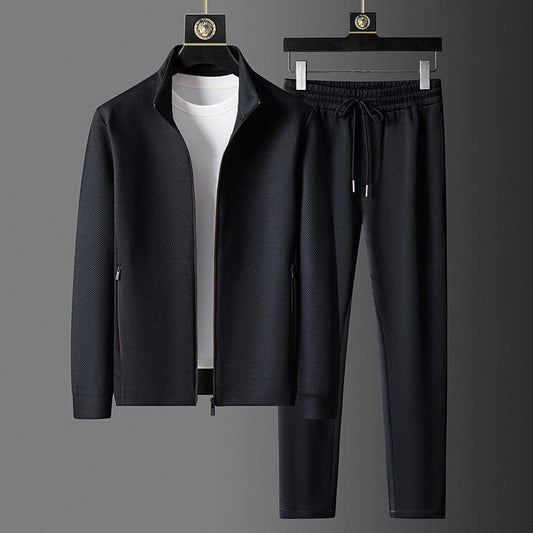 Trainingsanzug | Mit Reißverschluss | Activewear | Jogginganzüge für Männer | Herrenbekleidung-Schwarz-XS-Chaps Herrenmode