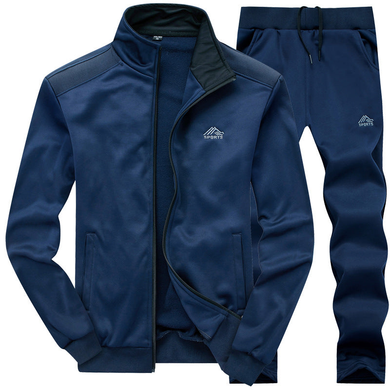 Trainingsanzug | Slim Fit | Zip-Up | Herren-Trainingsanzug | Herren-Sportbekleidungs-Sets-Blau-L-Chaps Herrenmode