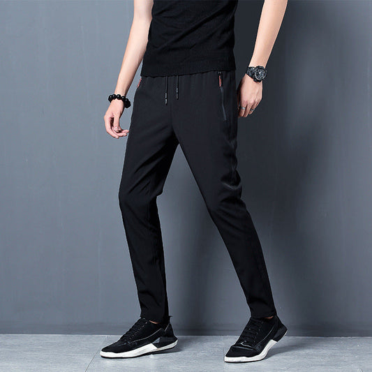Trainingshose – Schnell trocknende, schmale Stretch-Trainingshose für Männer-Schwarz-M-Chaps Herrenmode