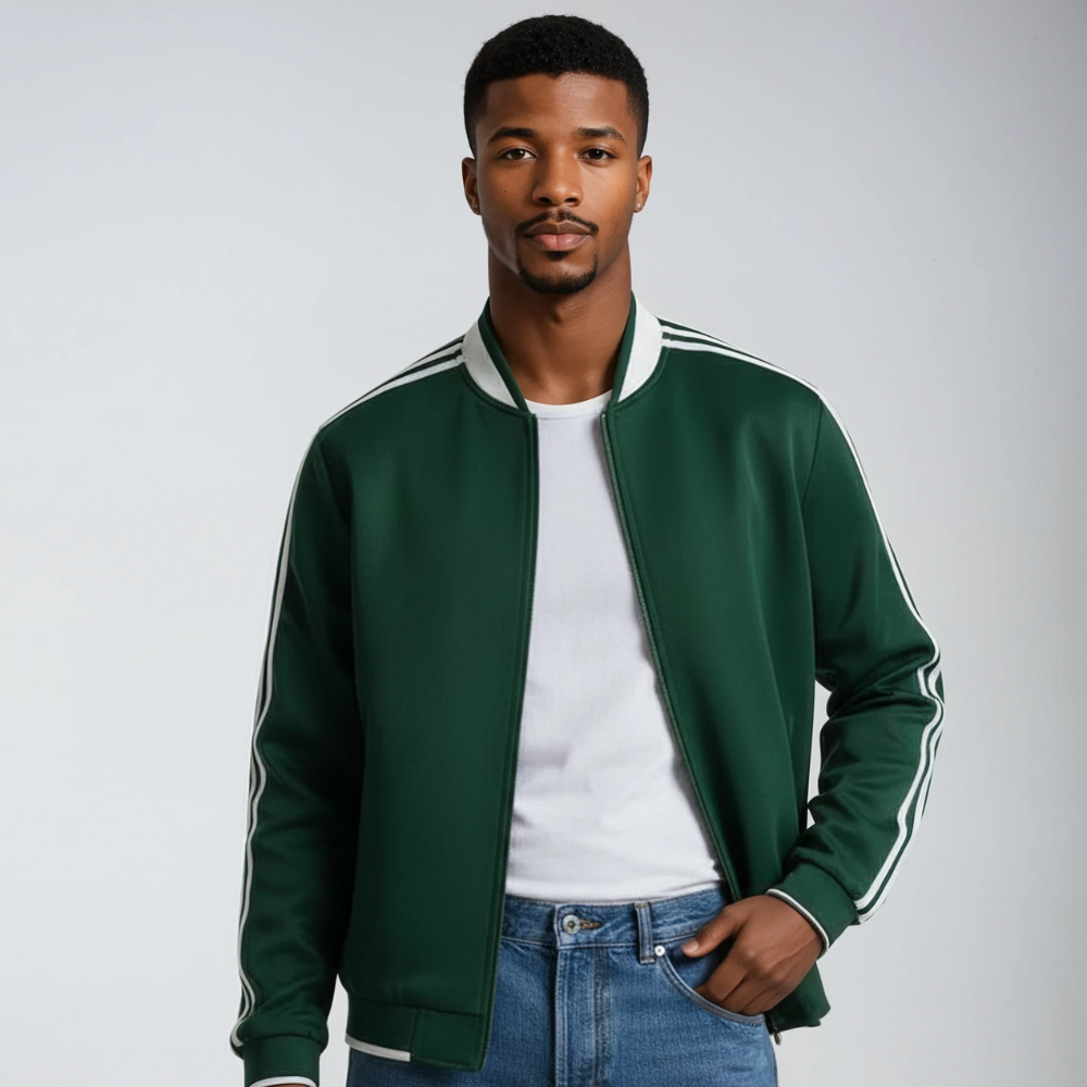 Trainingsjacke - Gestreifte Sportjacke mit Reißverschluss für Männer-Chaps Herrenmode