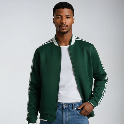 Trainingsjacke - Gestreifte Sportjacke mit Reißverschluss für Männer-Chaps Herrenmode