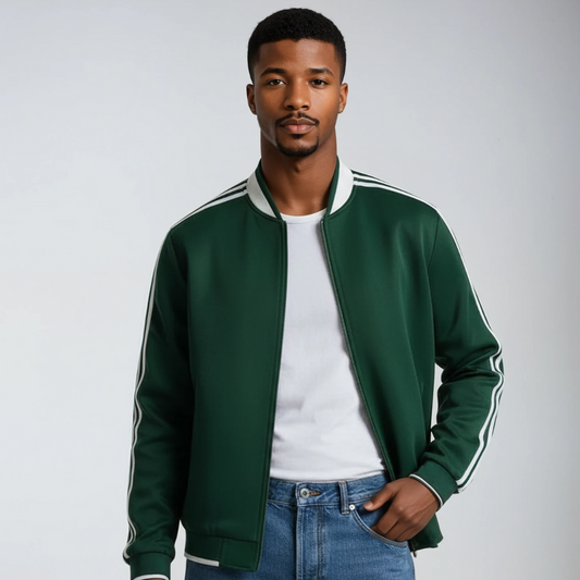 Trainingsjacke - Gestreifte Sportjacke mit Reißverschluss für Männer-Chaps Herrenmode
