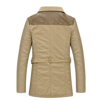 Trenchcoat – Herren-Wintertrenchcoat mit Fleecefutter und einreihiger Knopfleiste-Chaps Herrenmode