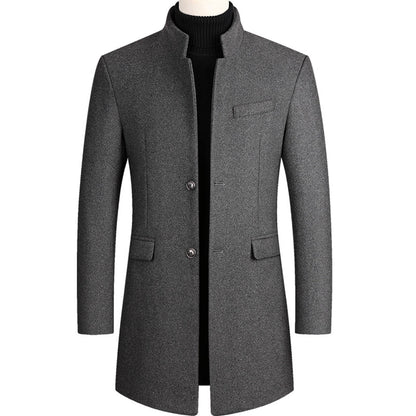 Trenchcoat aus Wolle - Einreihig - Mittellang - Trenchcoat - Herrenjacken-Grau-M-Chaps Herrenmode