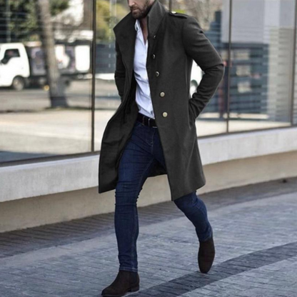 Trenchcoat – halblang – einreihig – Wintertrenchcoat – Herrenmantel-Chaps Herrenmode