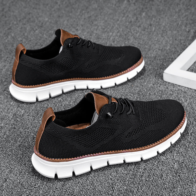Turnschuhe - Schnürer - Atmungsaktiv - Wanderschuhe - Herrenschuhe-Schwarz-40-Chaps Herrenmode