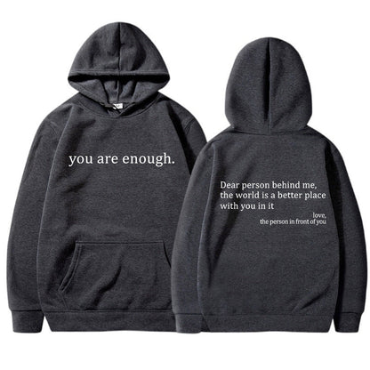 Übergroßer Hoodie - Unisex Warm bedruckter Text Pullover Hoodie-Dunkelgrau-S-Chaps Herrenmode