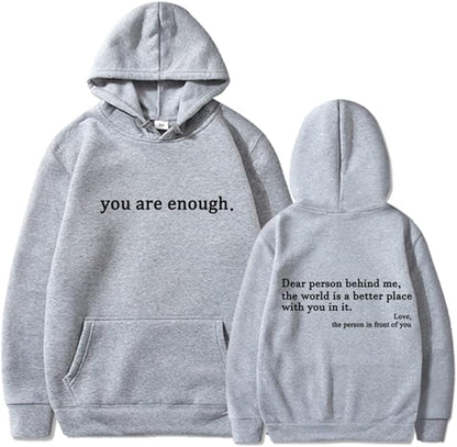 Übergroßer Hoodie - Unisex Warm bedruckter Text Pullover Hoodie-Grau-S-Chaps Herrenmode