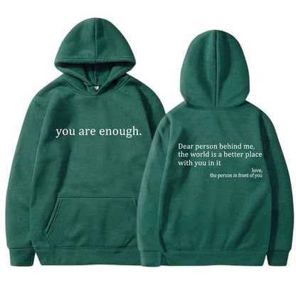 Übergroßer Hoodie - Unisex Warm bedruckter Text Pullover Hoodie-Grün-S-Chaps Herrenmode