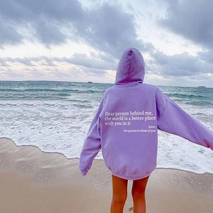 Übergroßer Hoodie - Unisex Warm bedruckter Text Pullover Hoodie-Lila-S-Chaps Herrenmode