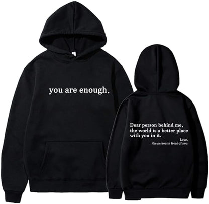 Übergroßer Hoodie - Unisex Warm bedruckter Text Pullover Hoodie-Schwarz-S-Chaps Herrenmode