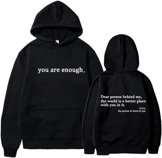 Übergroßer Hoodie - Unisex Warm bedruckter Text Pullover Hoodie-Schwarz-S-Chaps Herrenmode