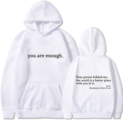 Übergroßer Hoodie - Unisex Warm bedruckter Text Pullover Hoodie-Weiß-S-Chaps Herrenmode