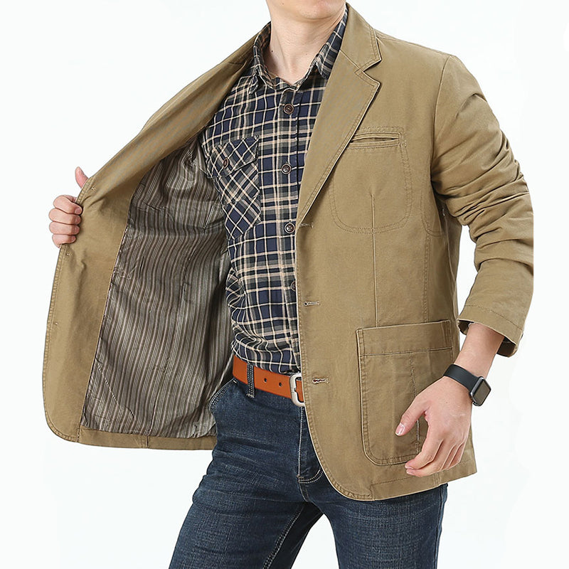 Vintage Jacke - Einreihig - Taschen - Herrenjacke - Herbstjacke-Chaps Herrenmode