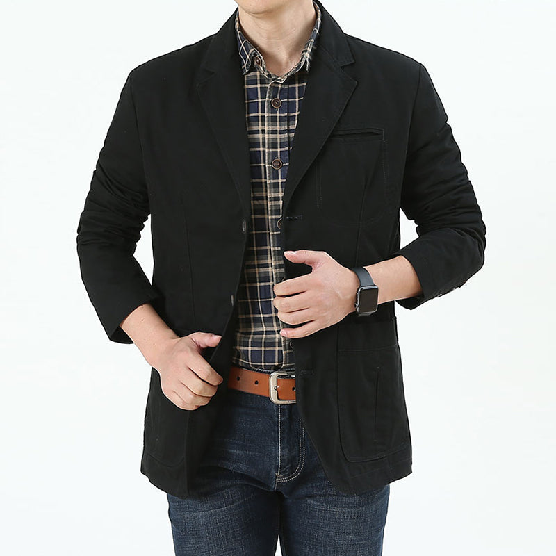 Vintage Jacke - Einreihig - Taschen - Herrenjacke - Herbstjacke-Chaps Herrenmode