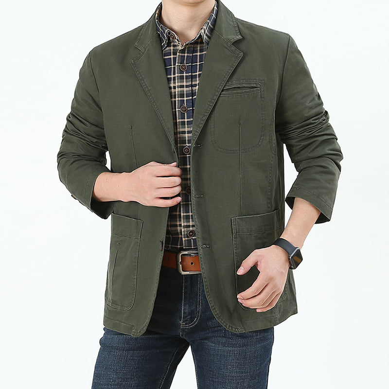 Vintage Jacke - Einreihig - Taschen - Herrenjacke - Herbstjacke-Chaps Herrenmode