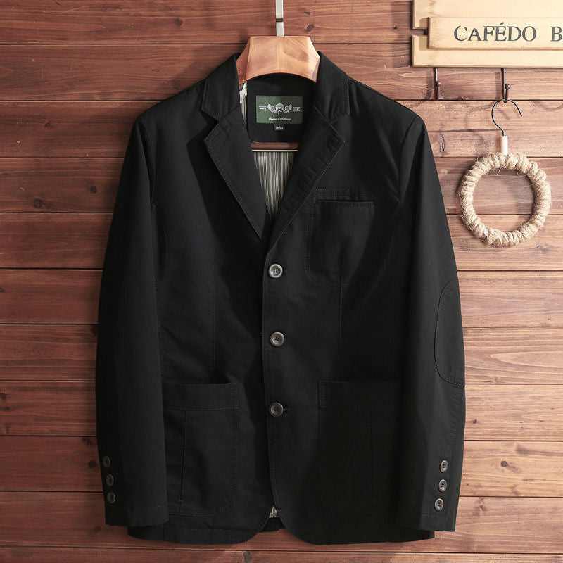 Vintage Jacke - Einreihig - Taschen - Herrenjacke - Herbstjacke-Schwarz-M-Chaps Herrenmode