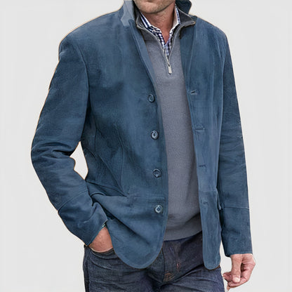 Vintage Jacke - Herren Umlegekragen Button-Up Herbstjacke-Blau-XS-Chaps Herrenmode