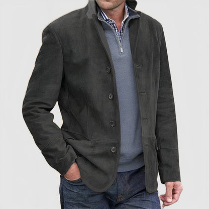 Vintage Jacke - Herren Umlegekragen Button-Up Herbstjacke-Grau-XS-Chaps Herrenmode