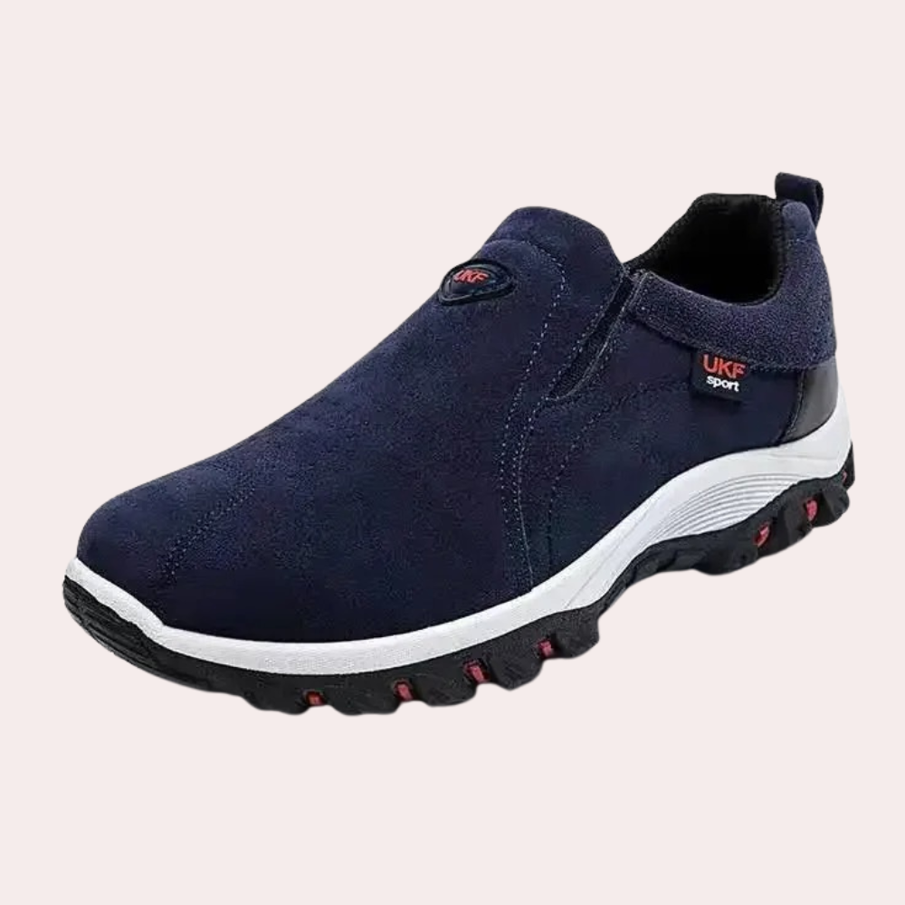 Walking-Schuhe – Herren-Orthopädieschuhe mit Gummisohle zum Hineinschlüpfen-Dunkelblau-39-Chaps Herrenmode
