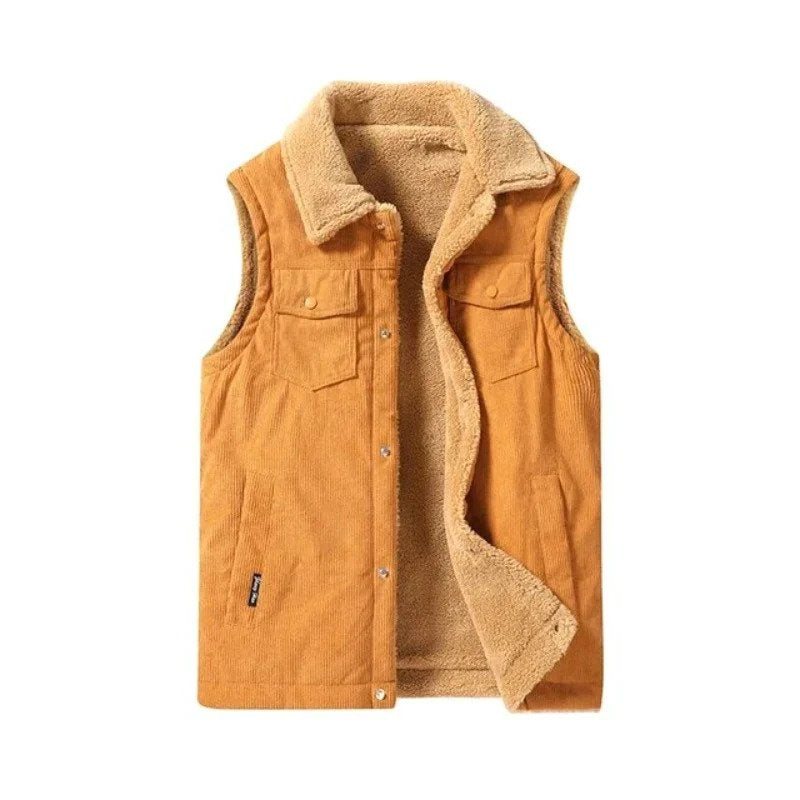 Wanderer Strickjacke aus Lammwolle-Gelb-XS-Chaps Herrenmode
