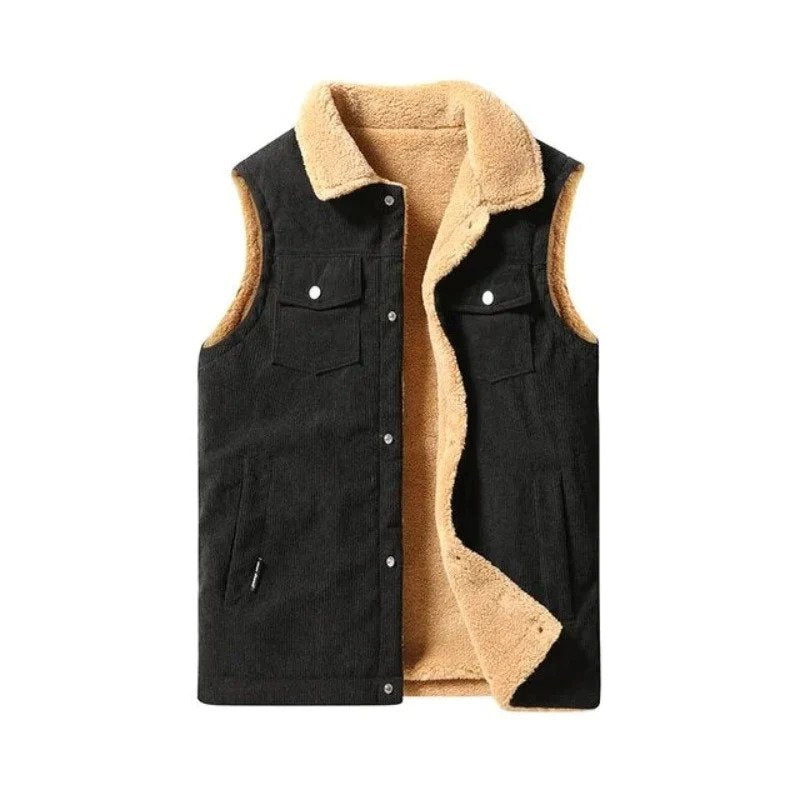 Wanderer Strickjacke aus Lammwolle-Schwarz-XS-Chaps Herrenmode
