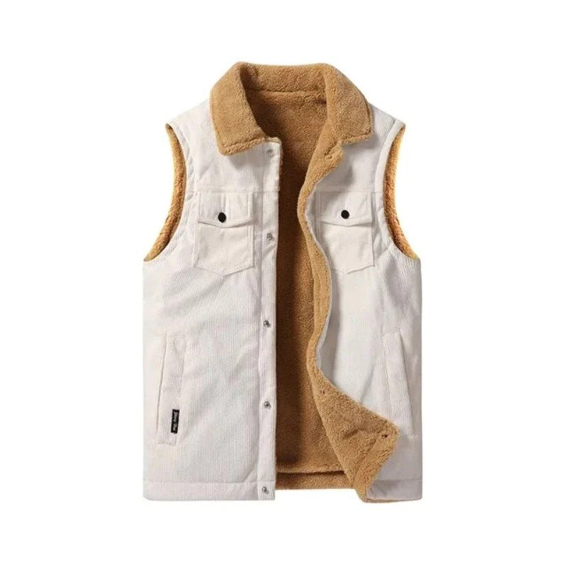 Wanderer Strickjacke aus Lammwolle-Weiß-XS-Chaps Herrenmode