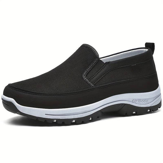 Wanderschuhe - Bequeme Herrenschuhe mit dicker Sohle zum Reinschlüpfen-Schwarz-38-Chaps Herrenmode