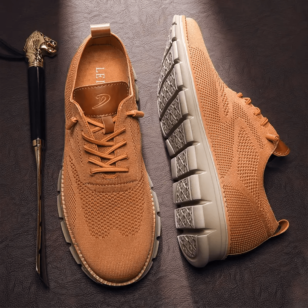 Wanderschuhe | Slip-On | Ergonomisch | Mesh-Sneaker | Herrenschuhe-Braun-40-Chaps Herrenmode