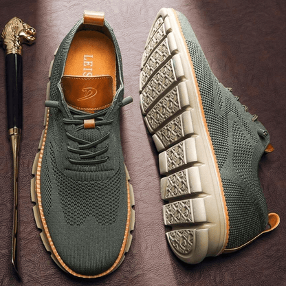 Wanderschuhe | Slip-On | Ergonomisch | Mesh-Sneaker | Herrenschuhe-Grün-40-Chaps Herrenmode