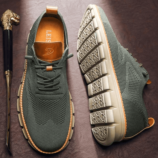 Wanderschuhe | Slip-On | Ergonomisch | Mesh-Sneaker | Herrenschuhe-Grün-40-Chaps Herrenmode