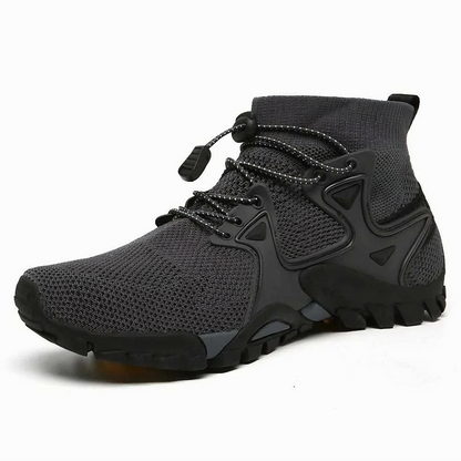 Wanderschuhe | Slip-On | Mesh | Walking-Schuhe | Herren-Trekkingschuhe-Grau-40-Chaps Herrenmode