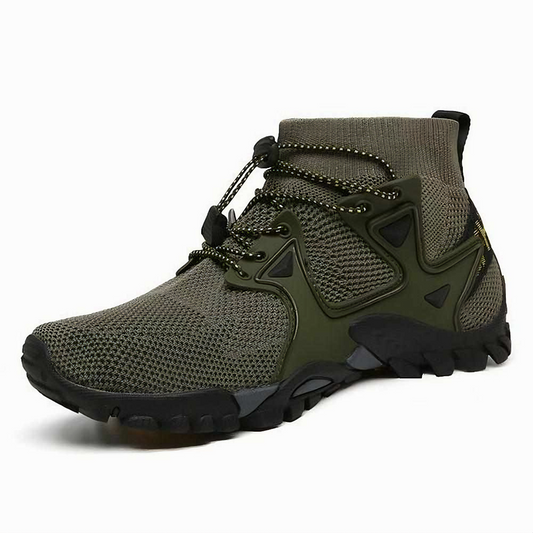 Wanderschuhe | Slip-On | Mesh | Walking-Schuhe | Herren-Trekkingschuhe-Grün-40-Chaps Herrenmode