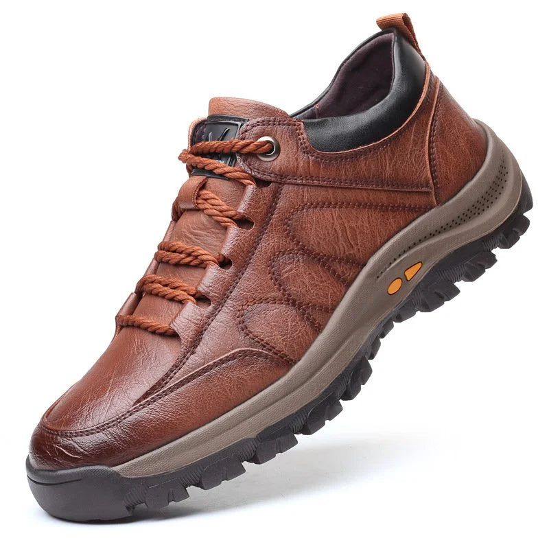 Wanderschuhe - Wasserdichte Herren Outdoor-Schuhe aus Leder-Braun-39-Chaps Herrenmode