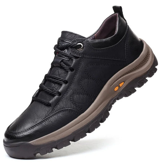 Wanderschuhe - Wasserdichte Herren Outdoor-Schuhe aus Leder-Schwarz-39-Chaps Herrenmode