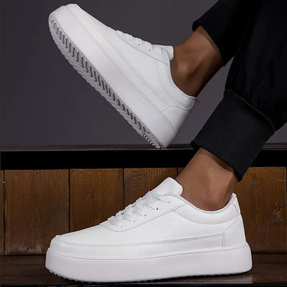 Weiße Sneakers | Lässig | Schnürung | Alltagsschuhe | Herren-Sneakers-Chaps Herrenmode