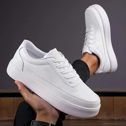 Weiße Sneakers | Lässig | Schnürung | Alltagsschuhe | Herren-Sneakers-Weiß-39-Chaps Herrenmode