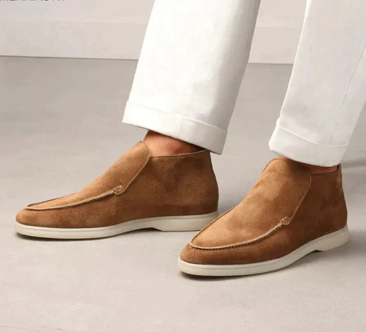 Wildleder Loafers - Herren Slip-On Anti-Rutsch Loafer Schuhe-Braun-38-Chaps Herrenmode