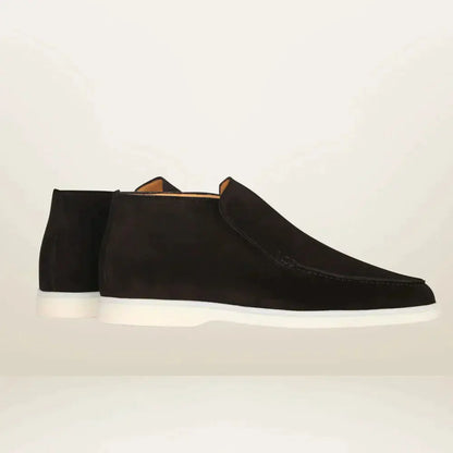 Wildleder Loafers - Herren Slip-On Anti-Rutsch Loafer Schuhe-Schwarz-38-Chaps Herrenmode