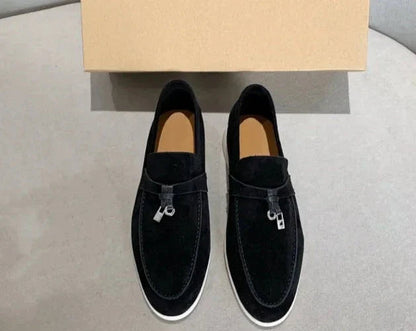 Wildleder-Loafers | Leder | Slip-On | Herren-Anzugschuhe | Loafers-Schwarz-38-Chaps Herrenmode